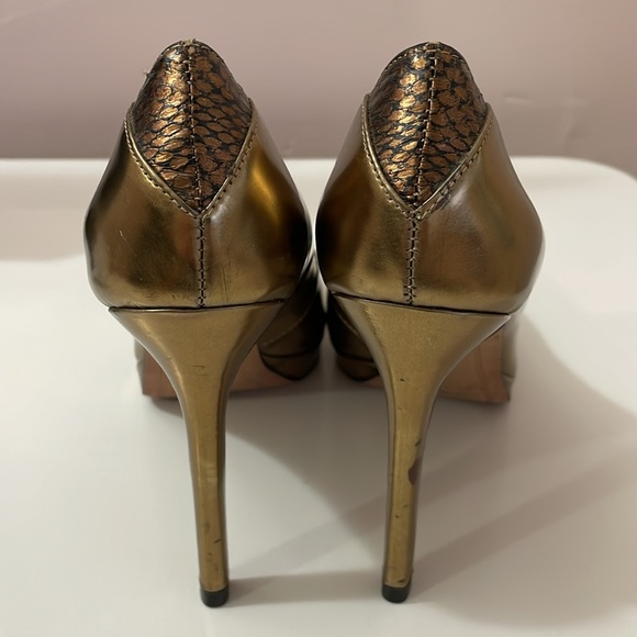 Sam Edelman Gold High Heels Pointy Toe Pumps Size 6.5 - Picture 3 of 9